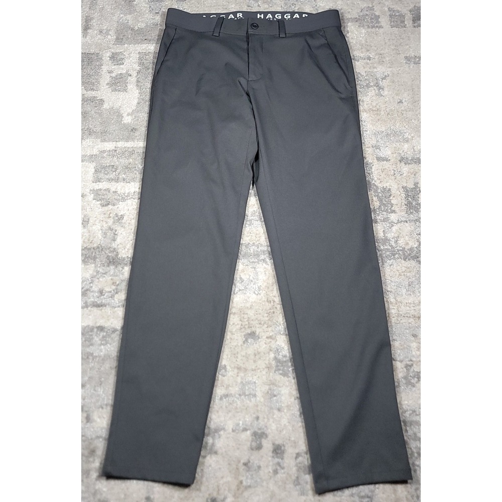 Haggar Active Series 365 Modern Flex Slim Fit Elastic Waist Pants Men's Sz 34x30